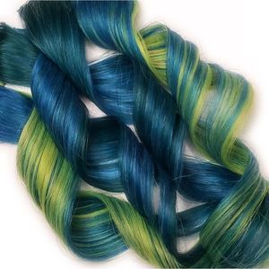 Mermaid blues rainbow human hair extensions